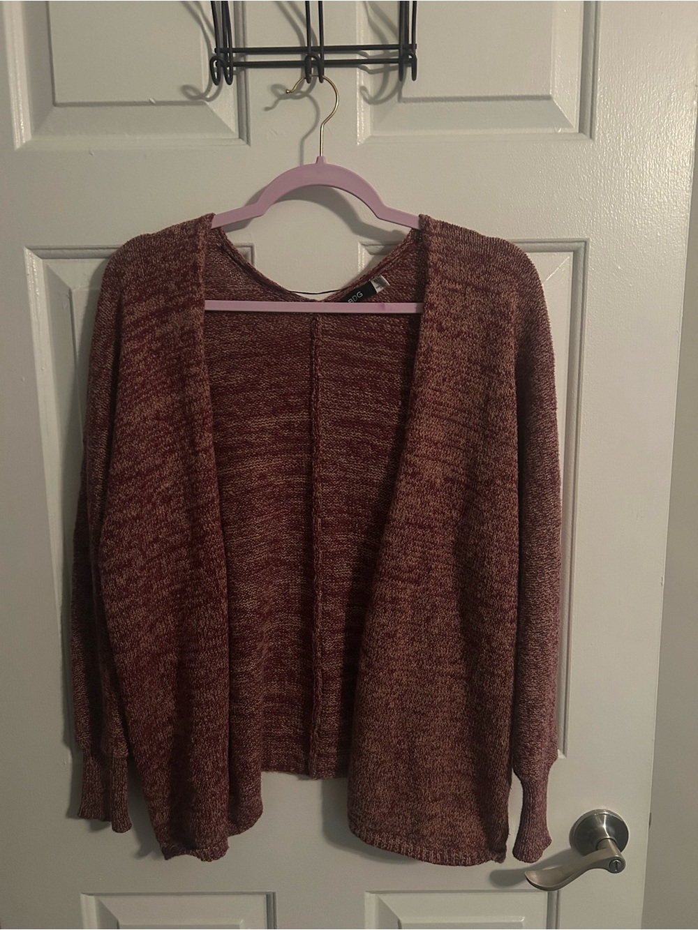 BDG Open-Front Marled Cardigan in Rust